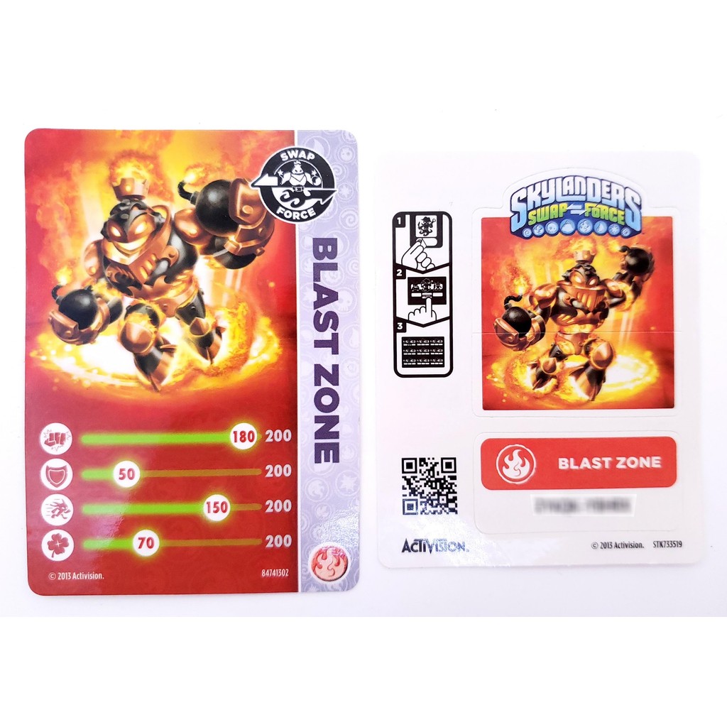 Card e Adesivo Skylanders Swap Force Blast Zone Colecao TCG