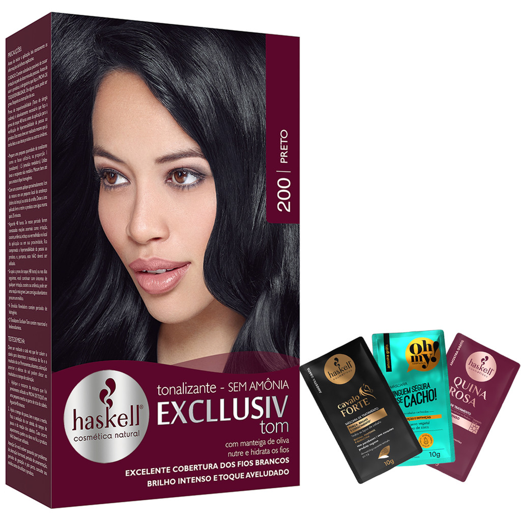 Haskell Tonalizante 200 Excllusiv Tom Preto em Oferta na Shopee