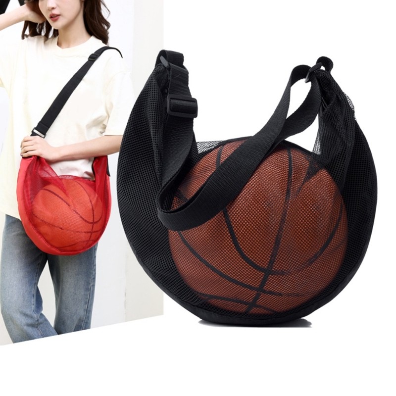 Li * Bolsa Futebol Única Zíperes Ombro Malha Bolso Armazenamento Equipamentos Esportivos Para Tr