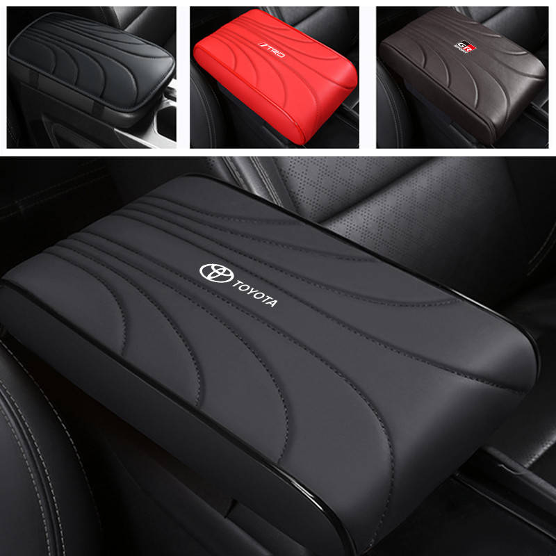Toyota Almofada de apoio de braço de espuma de couro espessado para automóveis Corolla Cross Hilux SW4 RAV4 Yaris Sedan