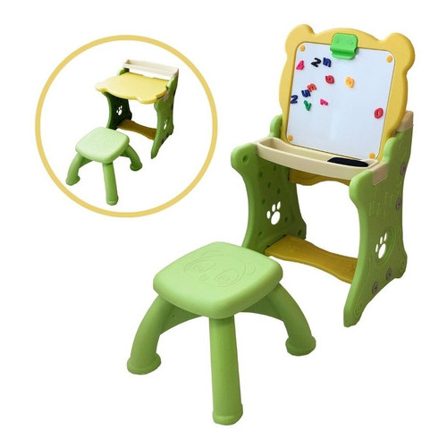 Mesa Didática Infantil 2x1 Mesinha Para Pintura e Lousa Mágica Playground Area Kids Buffet Kids Verde em Oferta na Shopee