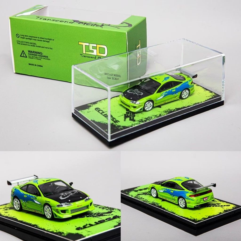 TranScenD Model-TSD 1/64 Fast and Furious Mitsubishi Eclipse Modelos de carros Liga de fundição Modelos