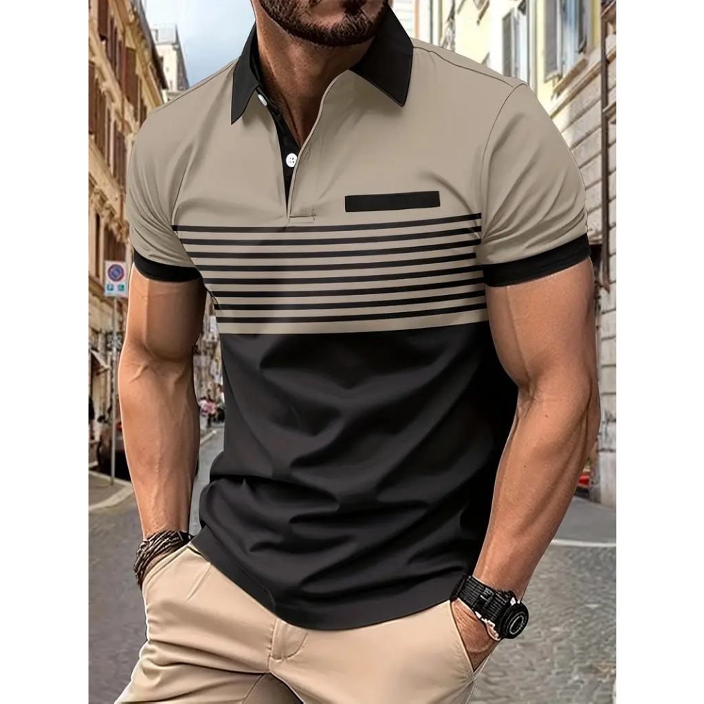 2025 Verão Novas Camisas Polo Casuais Masculinas Venda Quente Solto Rua Moda Tamanho Grande