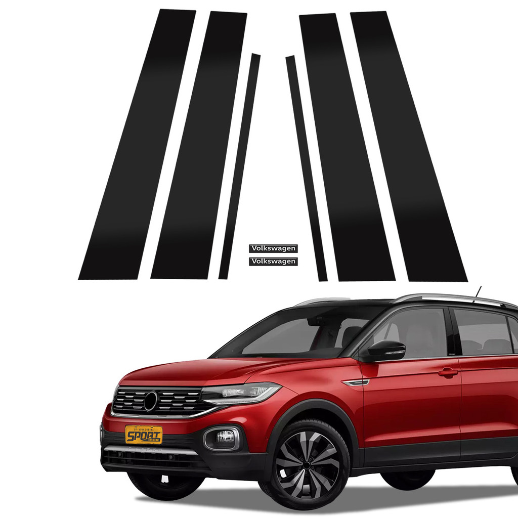 Adesivos Black Piano Coluna T-cross Aplique de Porta Lateral em Oferta na Shopee