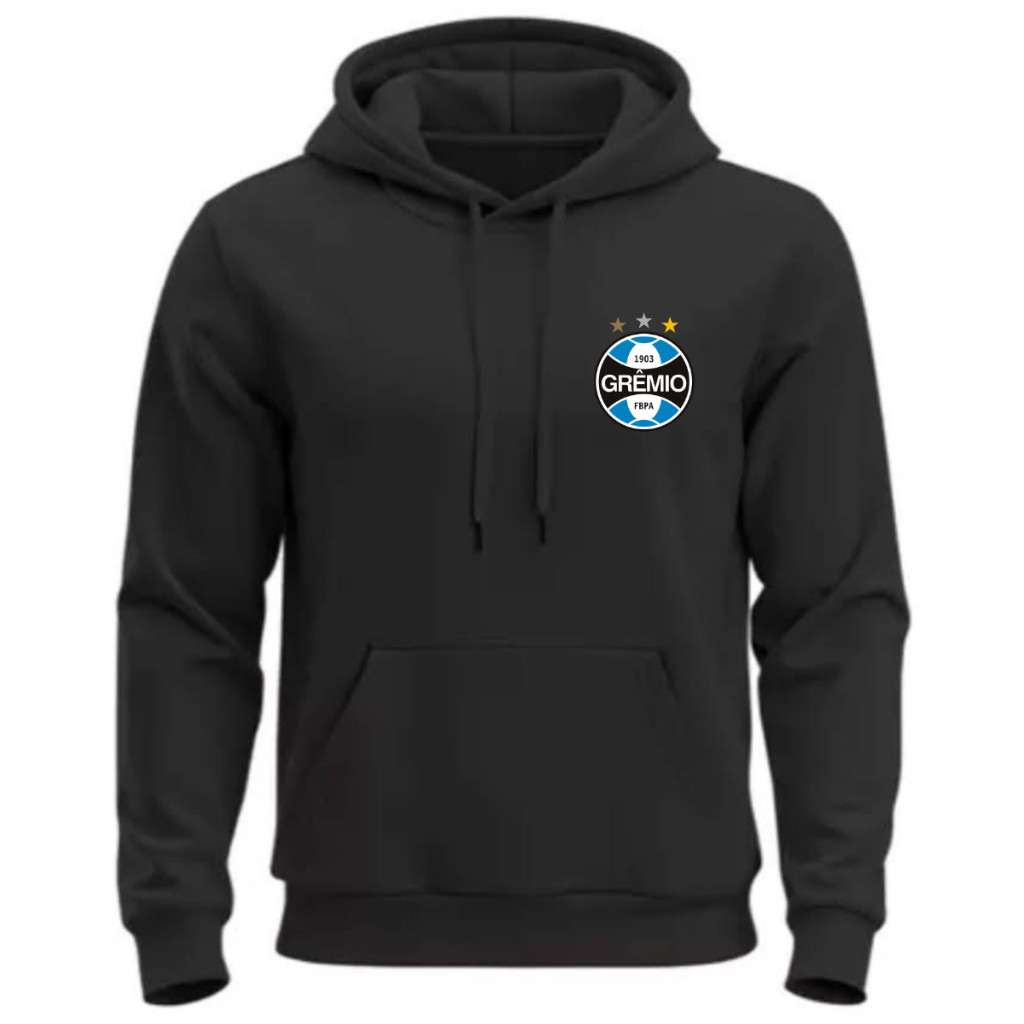 Moletom Flanelado Canguru Blusa Quentinha Casaco Gremio Tricolor Pampas Gaucho Estampad Desenh Time