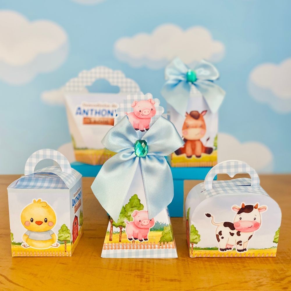 Kit Festa FAZENDINHA MENINO AZUL Personalizados | Lembrancinhas | Festa infantil | Aniversário