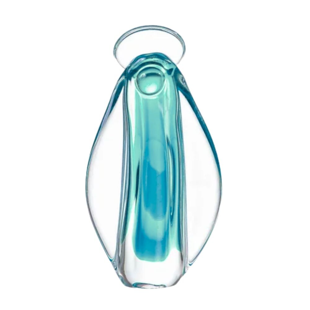 Imagem Nossa Senhora Santa Virgem Maria Azul Pequena de Cristal Murano 15x9cm