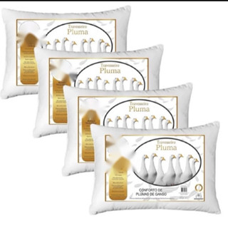 Kit 1, 2, 4 Travesseiros de plumas de ganso sintético 50x70 Promoção antialérgico em Oferta na Shopee