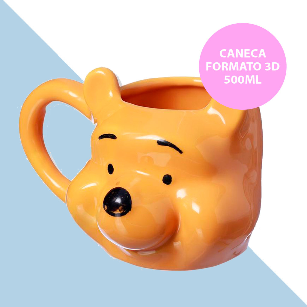Caneca Pooh Formato 3D 500mL