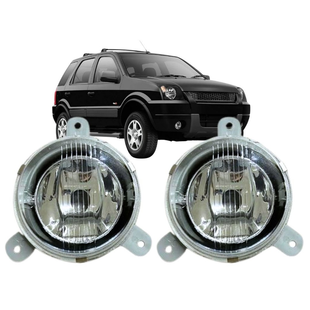 Par Farol Milha Auxiliar Vidro Redondo Para Ford EcoSport 2003 a 2007 Nino F-149 4F9Z15200AA