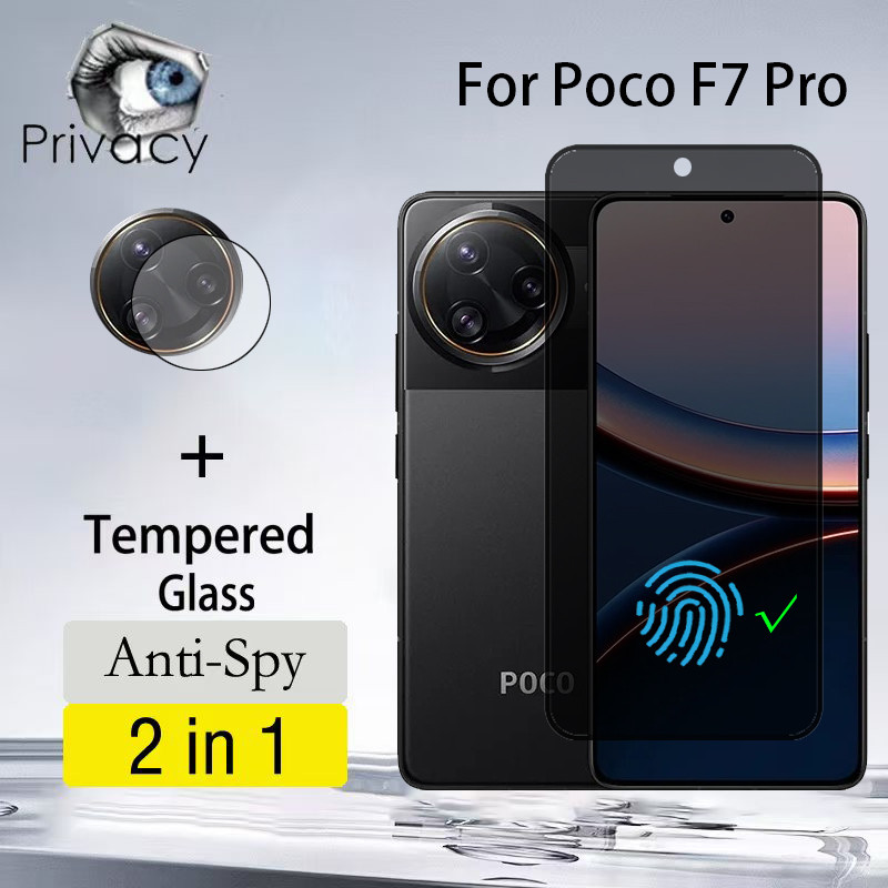 2 Em 1 Película Privacidade Poco F7 Pro Protetor De Tela Anti-Espionagem De Vidro Temperado 5G Pelicula em Oferta na Shopee