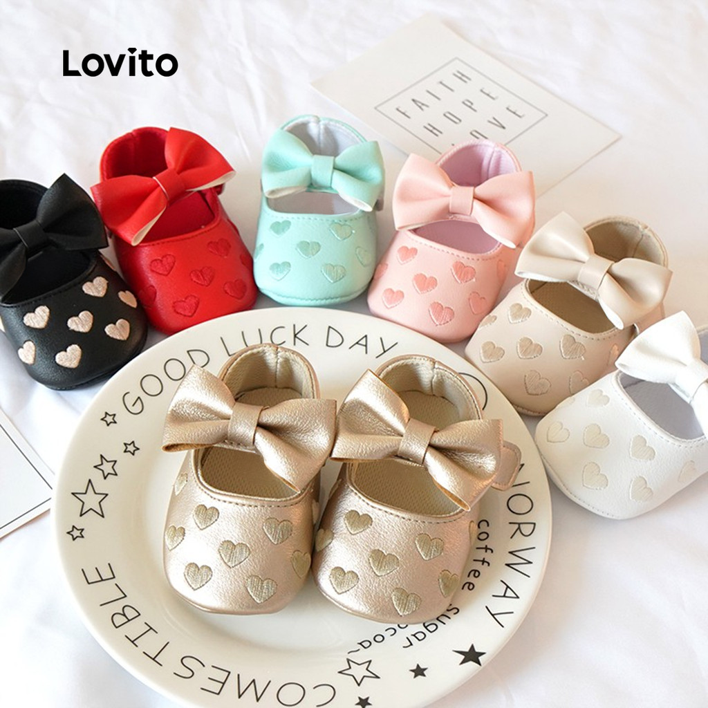 Lovito Lindas Sapatilhas De Primavera De Verão Com Laço Liso Para Menina LCS099109