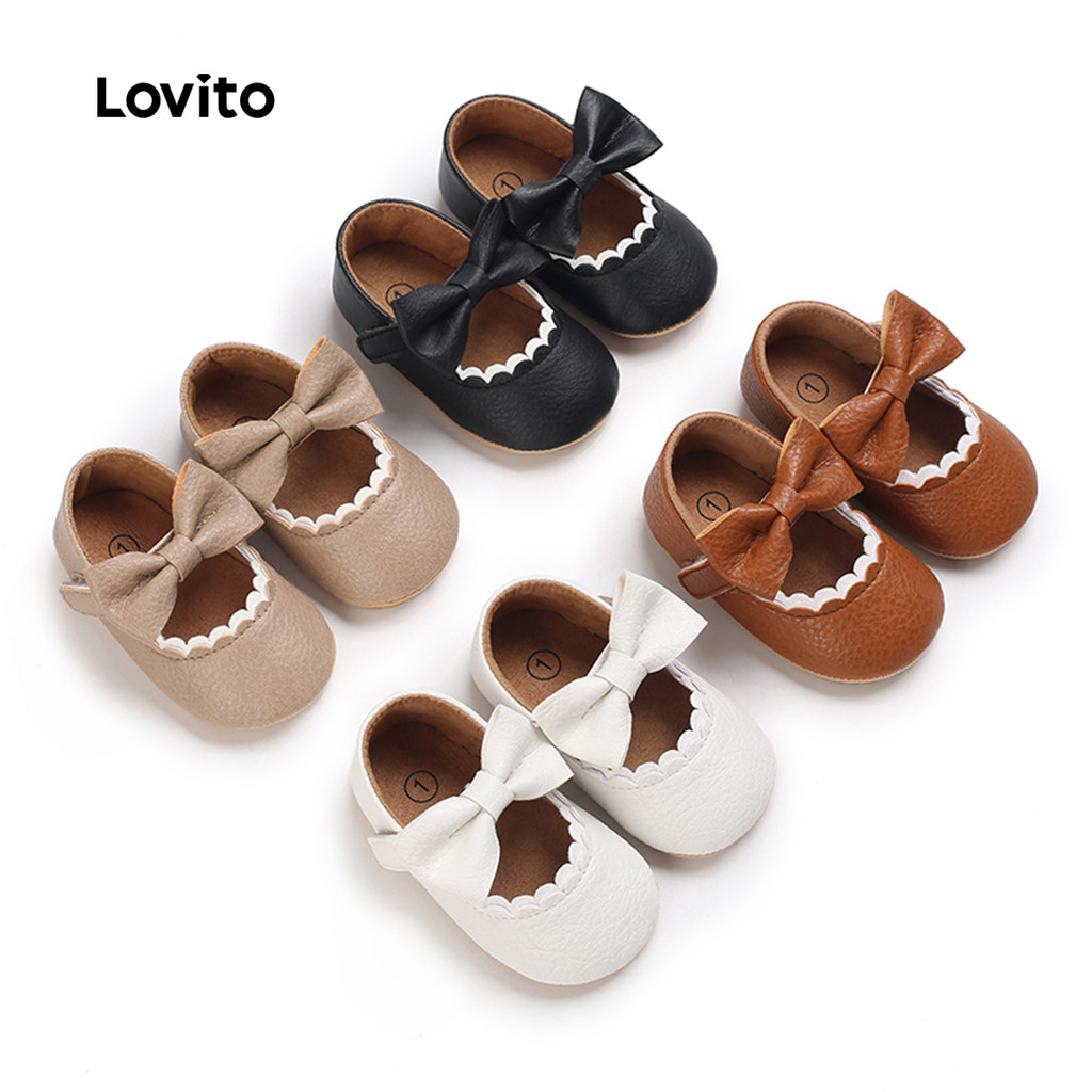 Lovito Lindas Sapatilhas De Laço Liso Para Menina LCS099144