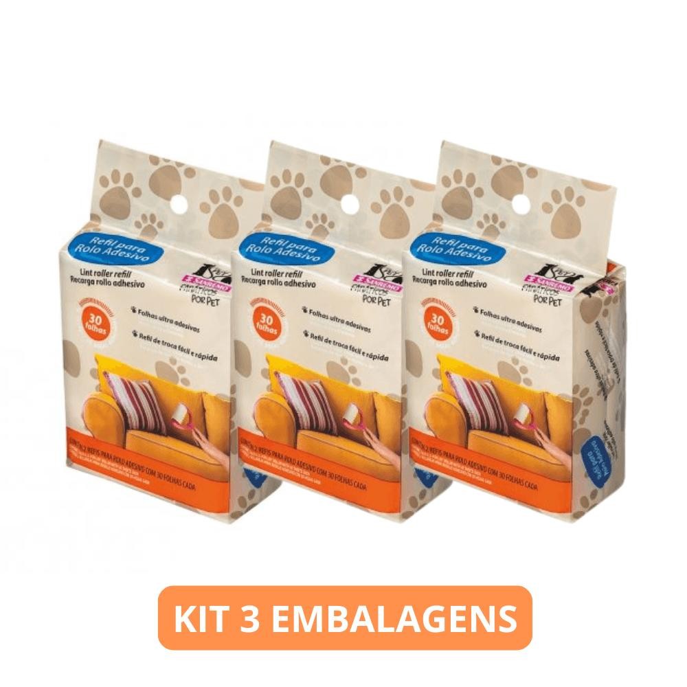 Kit 6 Refil Rolo Adesivo Tira Pelos Pet Sanremo