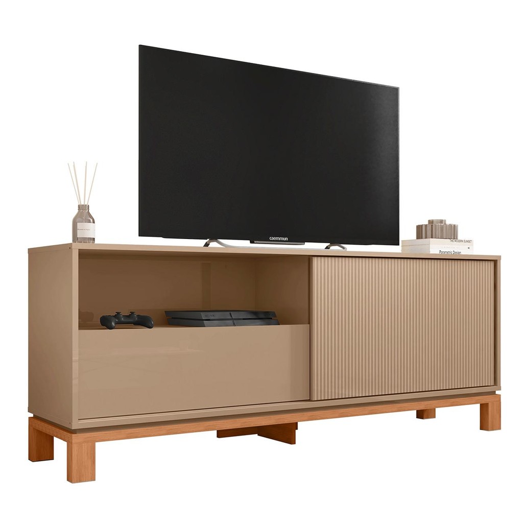 Rack Bancada Para TV 55 Pol 150cm Lucca Areia/Freijó C01 - Mpozenato em Oferta na Shopee