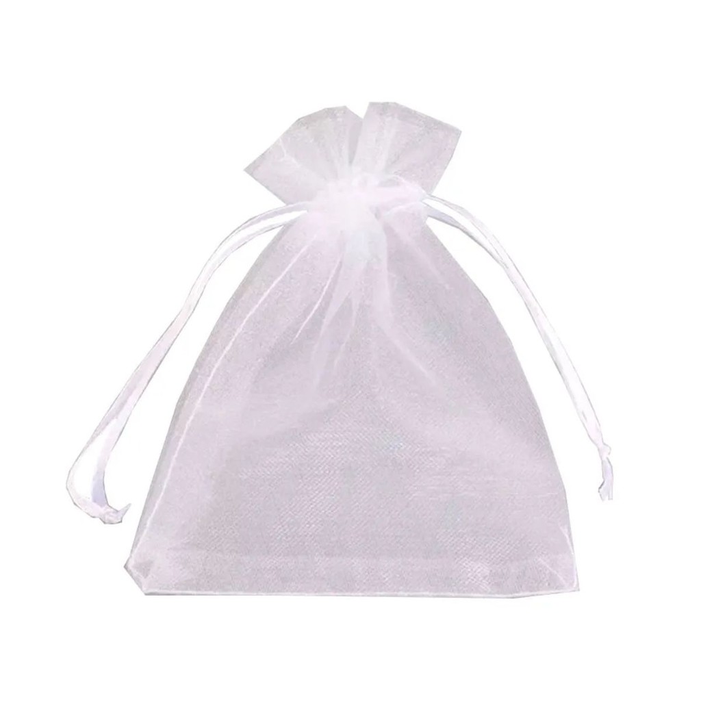 Saquinho de Organza Branco 15x18cm - 10 Un