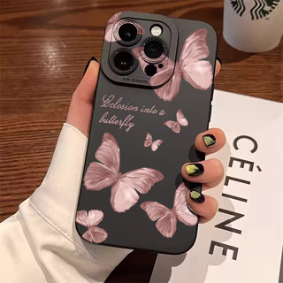 Capa Borboleta Com Letras Rosa Para Xiaomi Redmi 14C 13 12 Note 12 13 14 11 Pro Plus Turbo 12S 11S 10 9S Macia em Oferta na Shopee