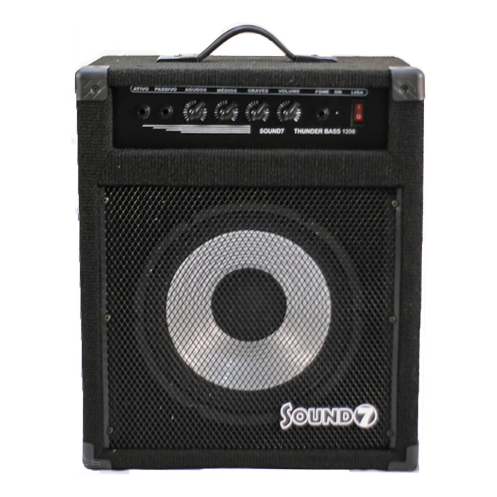 Amplificador Cubo Sound7 Thunder Bass 1200 Preto em Oferta na Shopee