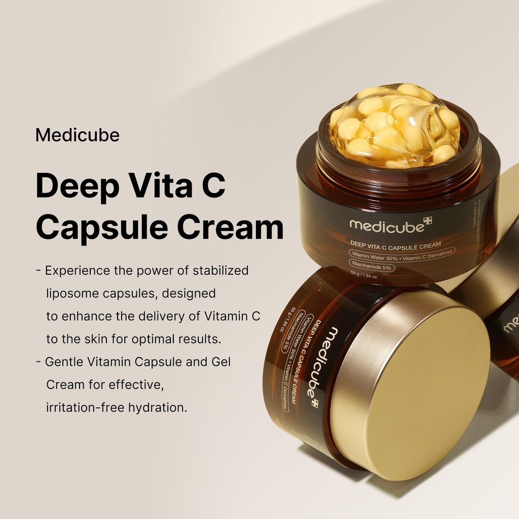 Medicube Deep Vita C Capsule Cream 55g  Ilumina Renova e Reduz Manchas  Pele Saudável e Radiante