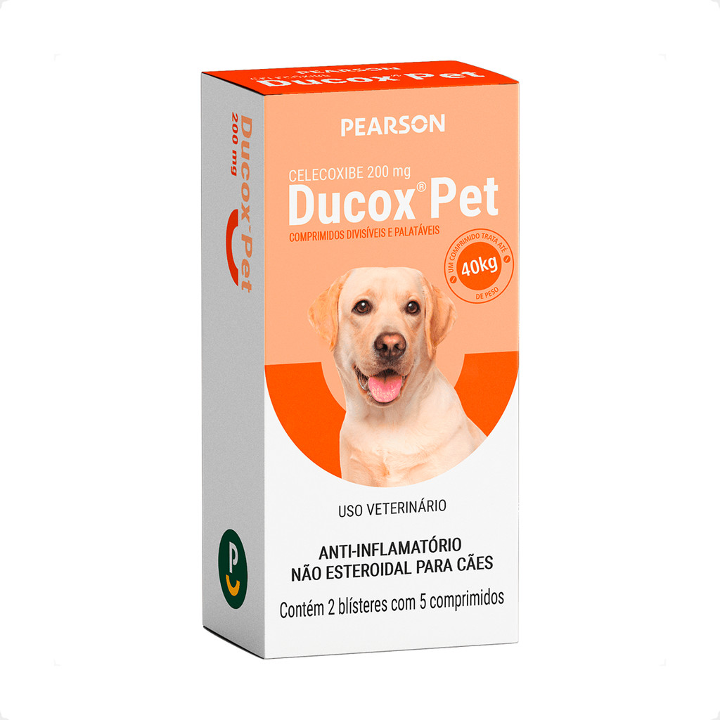 Ducox Pet 200mg Pearson Anti-inflamatório Cães e Gatos - 10 Comprimidos