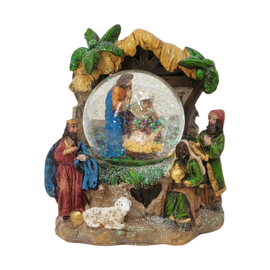 Globo De Neve Enfeite De Natal Imagem Sagrada Família Presépio Nascimento Jesus Decoração Natalina
