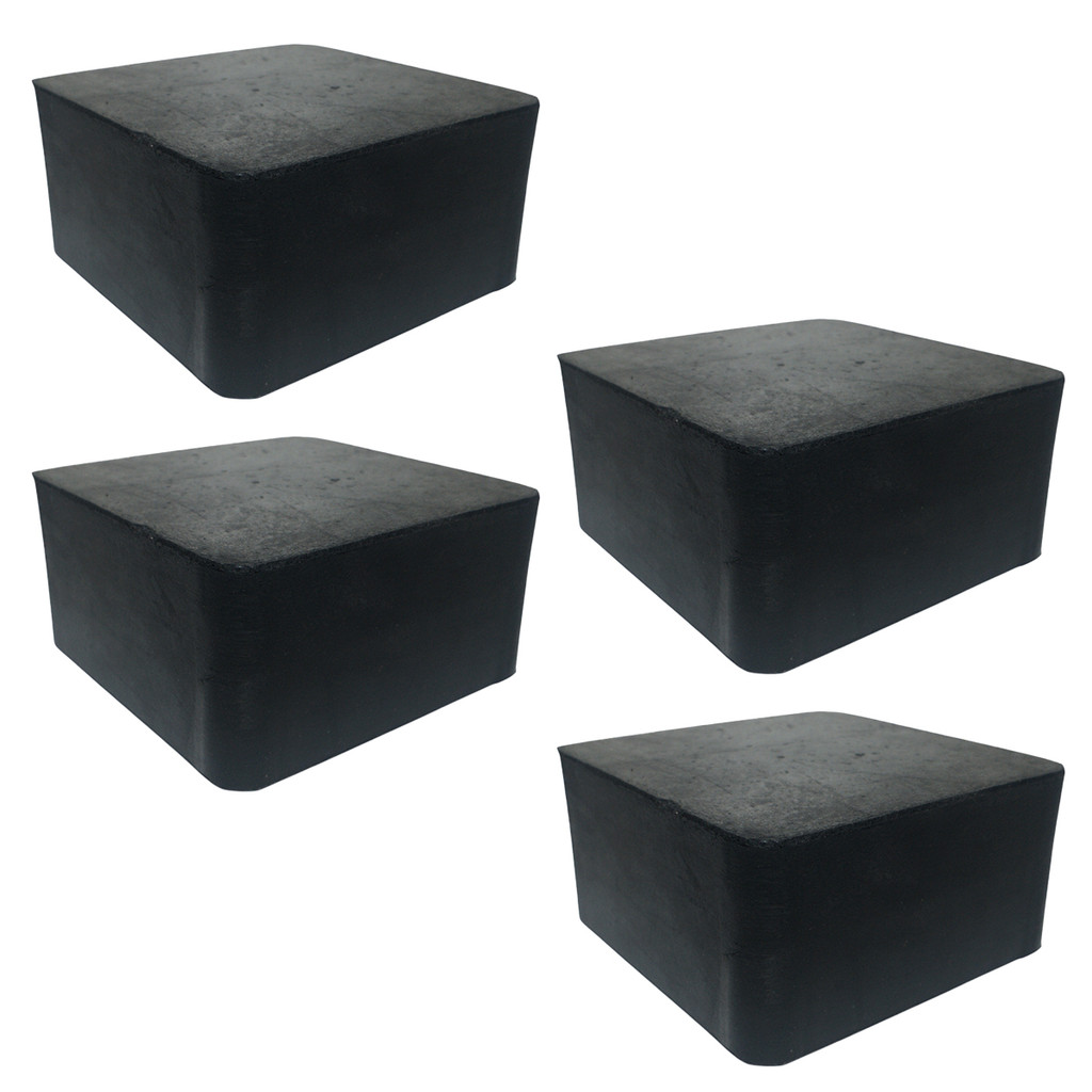 Kit 4 Calços De Borracha Maciços 100x100x50mm Antivibração Impacto Borrachas Londrina
