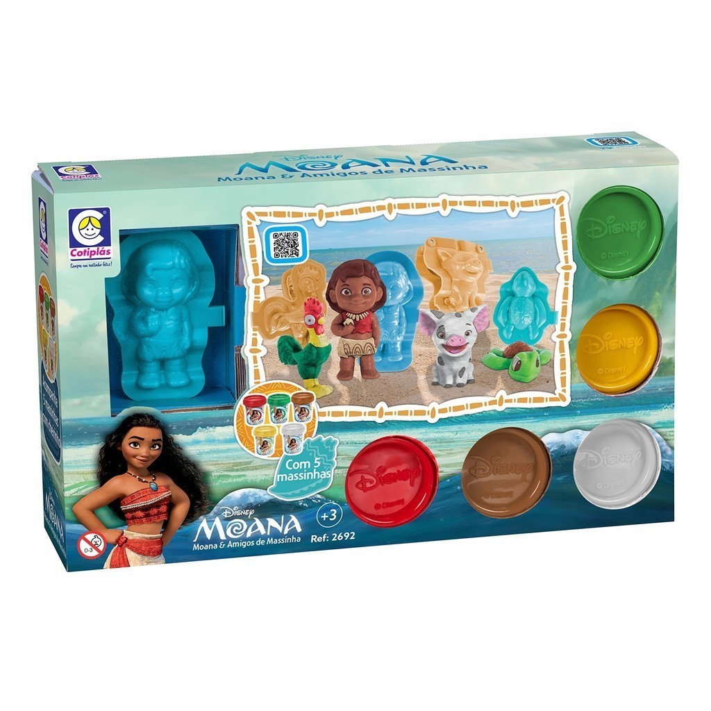 Kit Massinha de Modelar Moana e Amigos Disney - Cotiplás