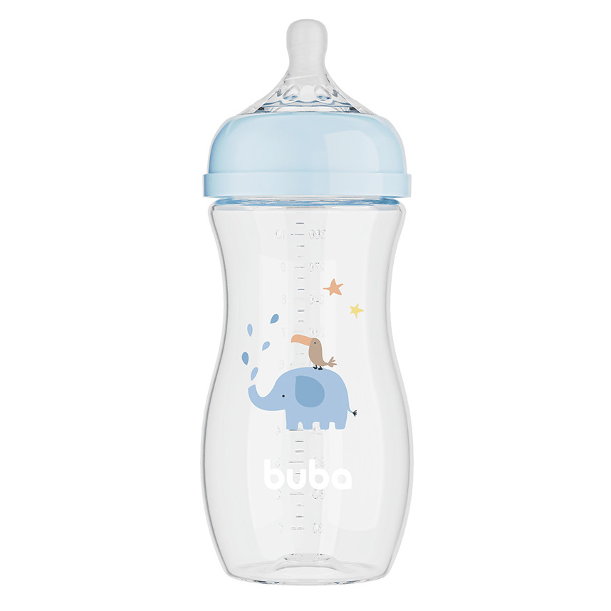 Mamadeira Buba Easy Flow Bico Tamanho 3 Elefante Azul 330ml em Oferta na Shopee