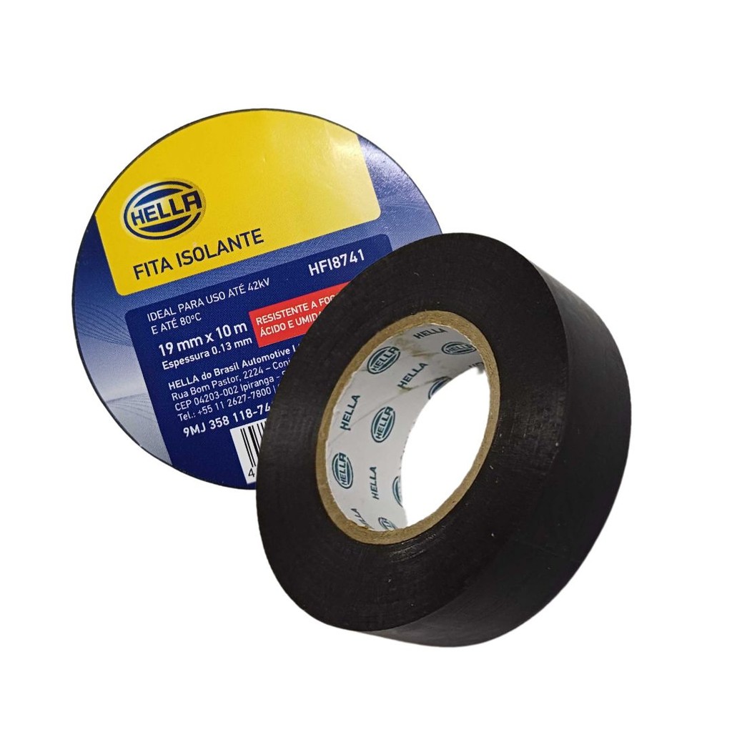 Fita Isolante 19mm 10m Resistente Fogo Graxa Umidade Hella