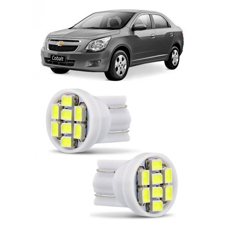 Par Lampada Pingo T10 8 LED Cobalt Farol Teto Placa 5w
