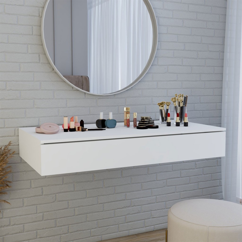 Penteadeira Suspensa Miss 1 Gaveta Branco - Panorama Móveis em Oferta na Shopee