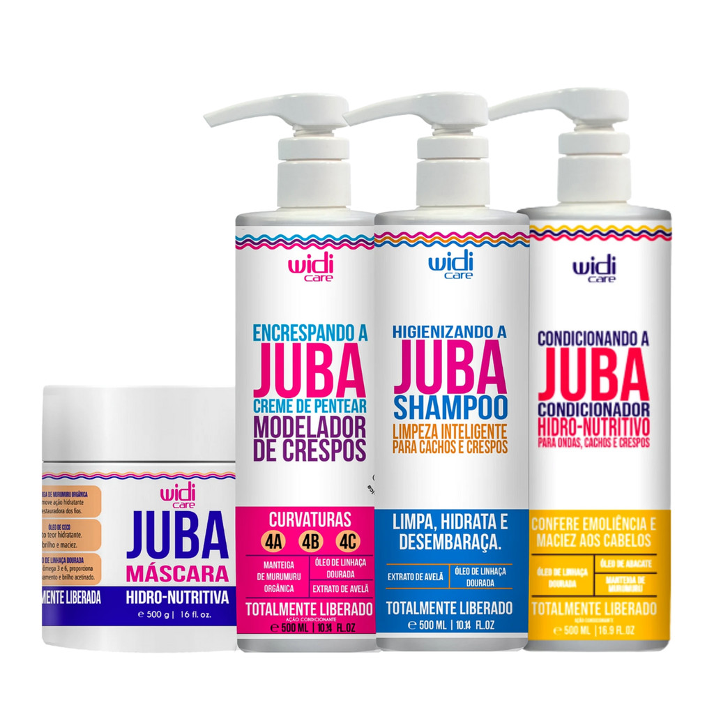 Kit Widi Care Juba Hidro-Nutritiva Quadruple (4 Produtos) em Oferta na Shopee