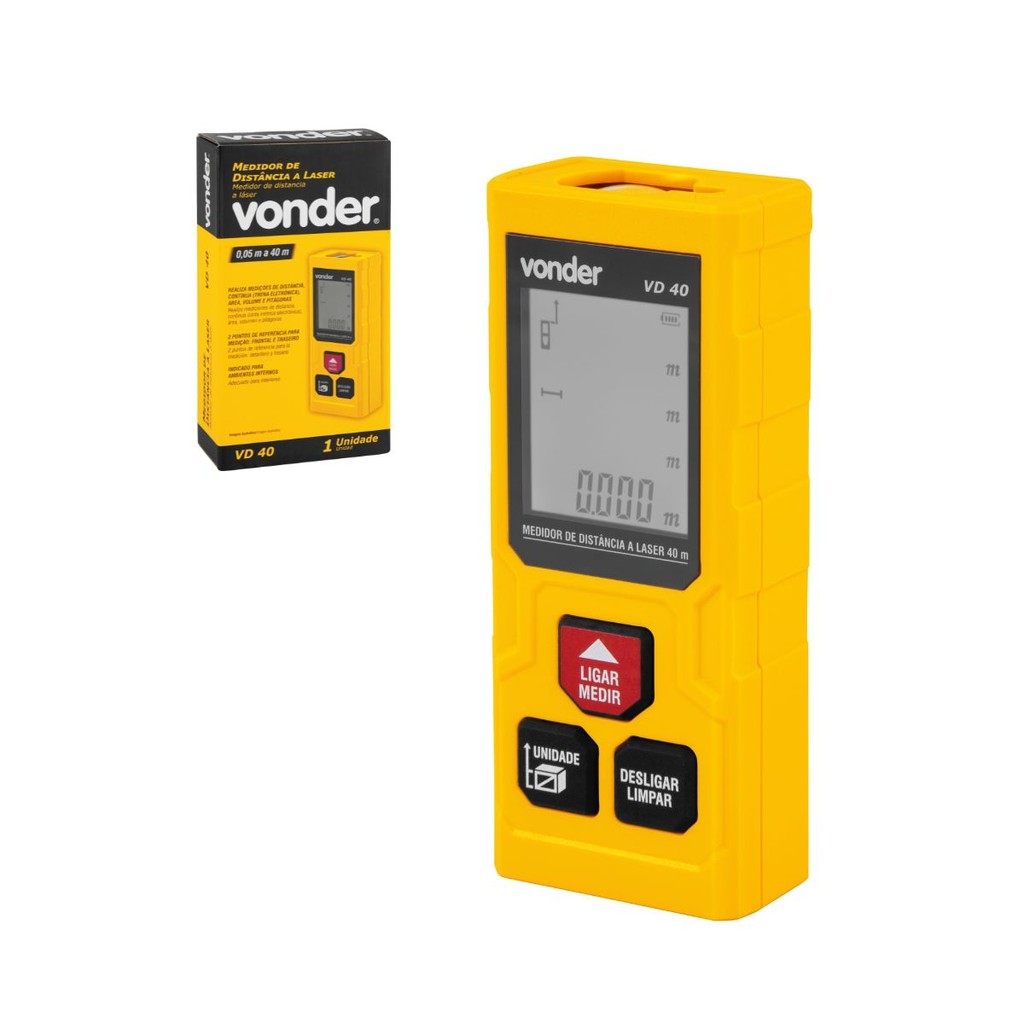 Medidor de distância a laser 40m VD40 VONDER em Oferta na Shopee