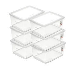 Kit Caixa Organizadora Plástica Cristal 15L Ordene 6un