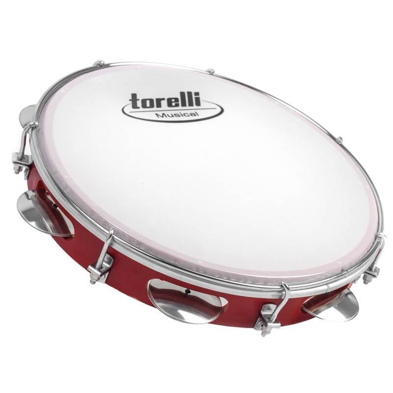 PANDEIRO TORELLI 10" INJETADO PELE LEITOSA VERMELHO