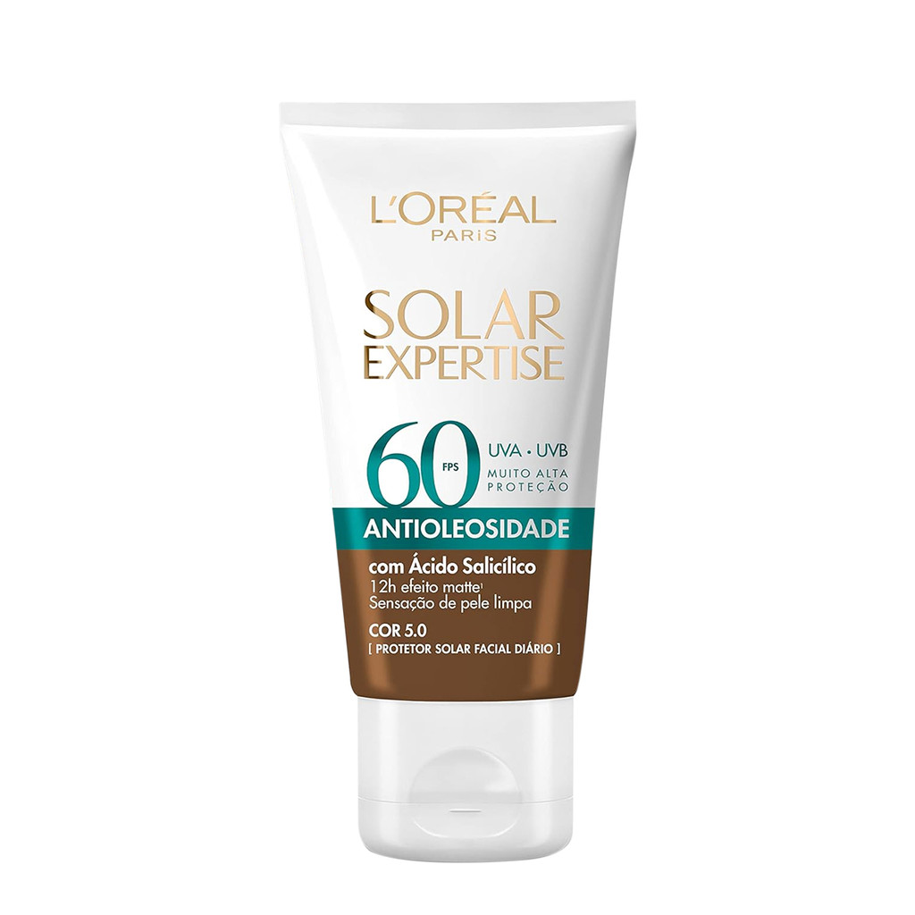L'Oréal Paris Solar Expertise Antioleosidade FPS60 Cor 5.0 - Protetor Solar Facial 40g em Oferta na Shopee