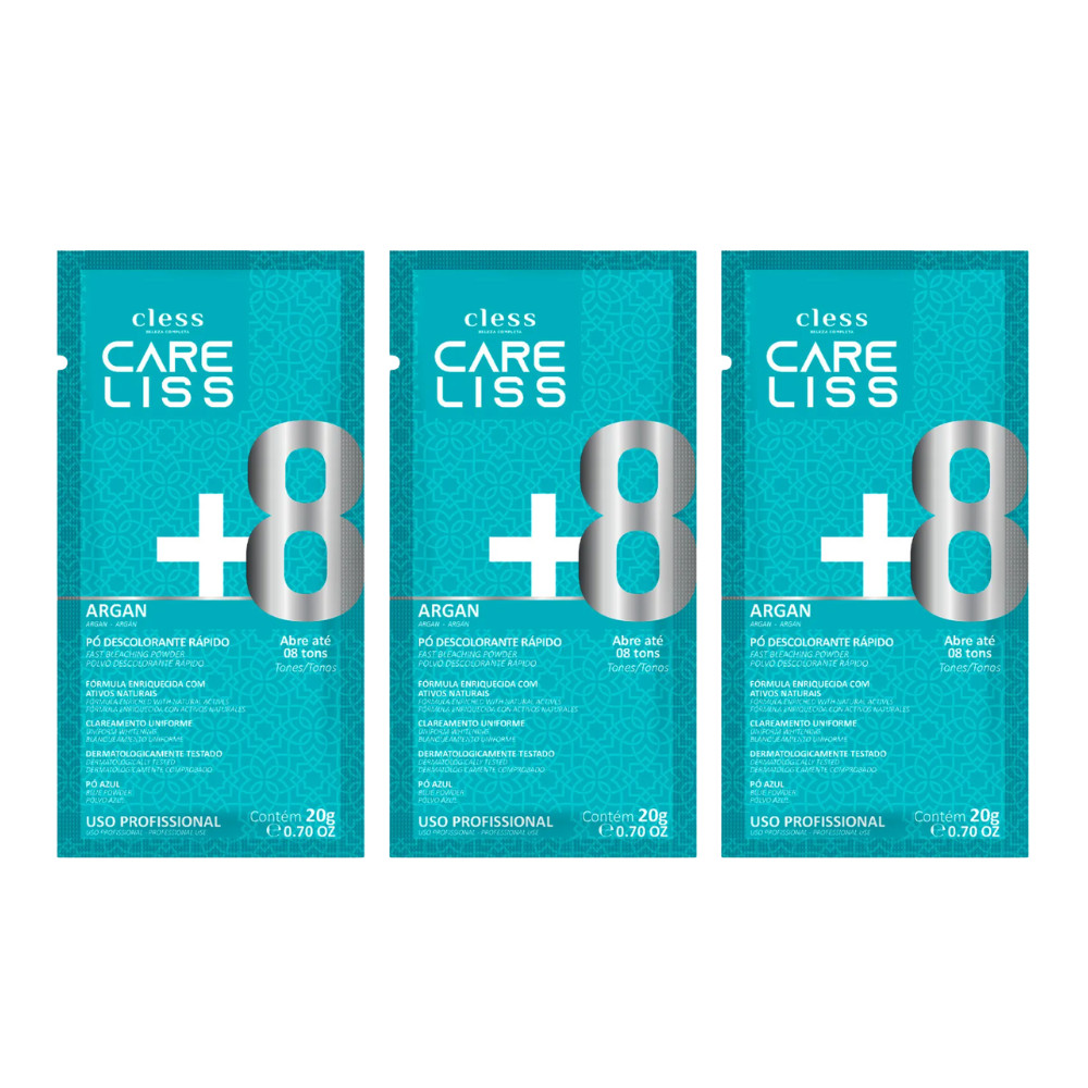 Kit 3 Pó Descolorante Care Liss Argan 20g