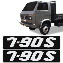 Par De Adesivos 7-90 S Caminhão Volkswagen Emblema Preto