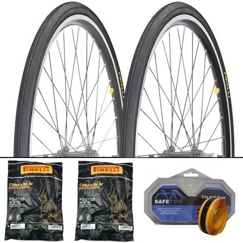 Par Pneu Pirelli 27x1.1/4 (32-630) Bike Caloi 10 + 2 Camaras em Oferta na Shopee