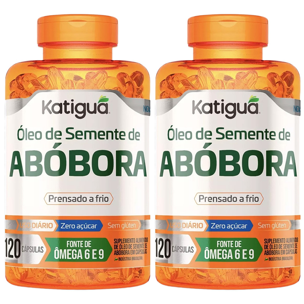 Kit 2x Óleo de Semente De Abóbora 1000mg 120 Cápsula Katiguá em Oferta na Shopee