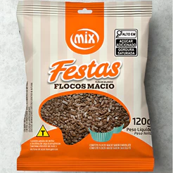 Confeito de Flocos Macio Sabor Chocolate Escuro - 120g - 1 unidade - Mix - Rizzo