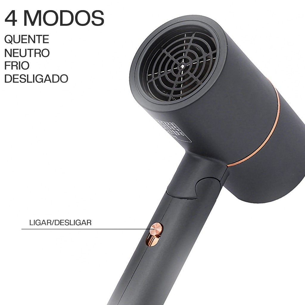 Secador de Cabelo iônico Dobrável e Pratico 110V - A703
