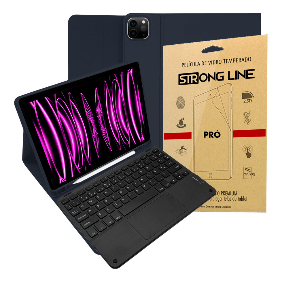 Capa Para iPad Pro 11 2022 Smart Teclado Touchpad + Pelicula