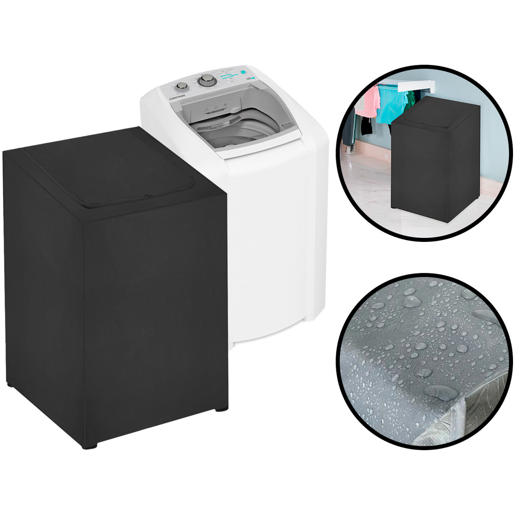 Capa Protetora Para Máquina De Lavar Secadora Com Zíper Frontal Impermeável 10kg A 13kg Maxximo Capa Protetora Para Máquina De Lavar Secadora Com Zíper Frontal Impermeável 10kg A 13kg Maxximo
