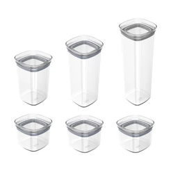 Kit de potes herméticos modular Ou 6 peças - Linha Block - Natural