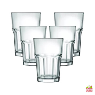 Jogo 6 Copos Vidro Alto Trabalhado Resistente para Vitamina, Agua, Suco - 350ML em Oferta na Shopee