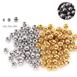 Pérola Inteira Metalizada Prata Dourada Grafite 4mm 6mm 8mm em Oferta na Shopee