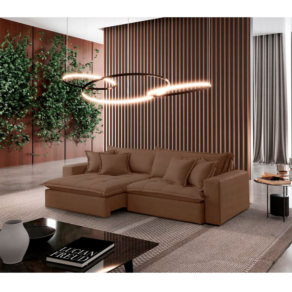 Sofá Cama 2,9M Zen Veludo Com Molas Meu Sofá Online