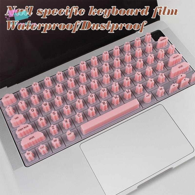 Abongbanghn Película Protetora De Teclado De Silicone Para Unhas , Laptop , Botão Longo À Prova De Poeira , Artefato De