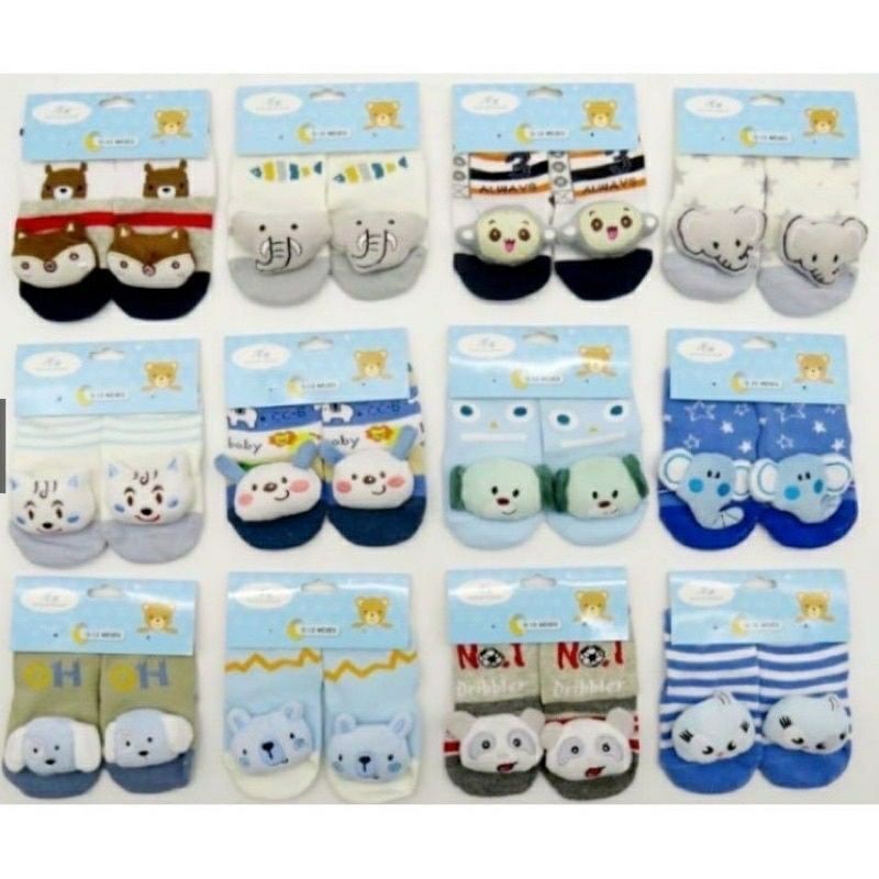 Kit 3 Meia 3d Infantil Com Chocalho Menino E Menina em Oferta na Shopee